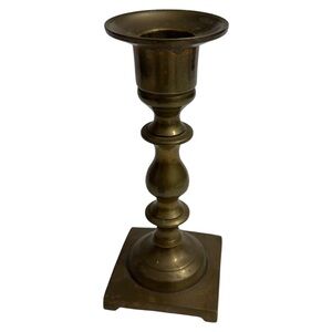 Vintage Brass Candle Holder 6” Cottagecore Farmhouse
